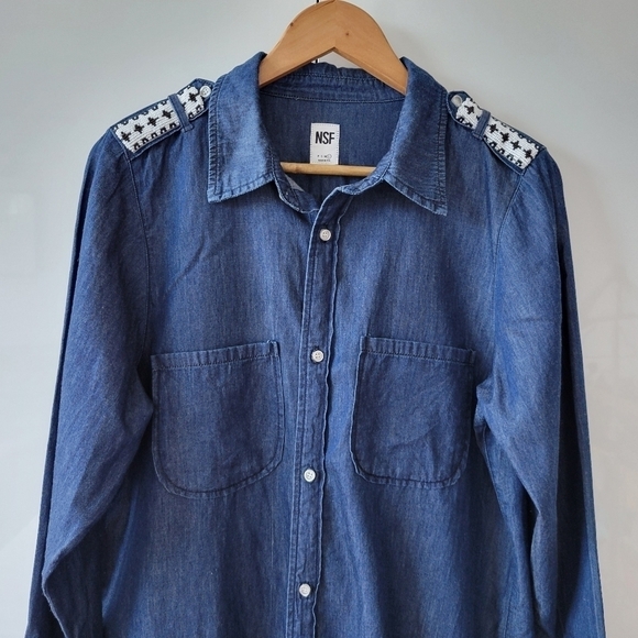 NSF Chambray Button Down Shirt - Picture 3 of 10